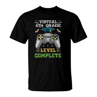 Graduation Virtual 4Th Grade Level Complete Gamer 2021 T-Shirt | Mazezy