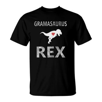 Gramasaurus Rex Cute Dinosaur Grandmother T-Shirt | Mazezy