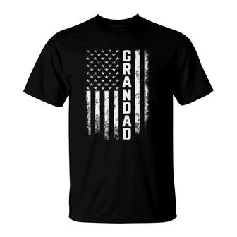 Grandad Gift America Flag Gift For Men Father's Day T-Shirt | Mazezy