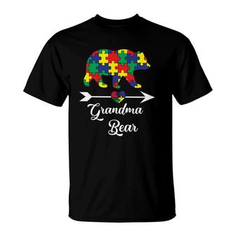 Grandma Bear Puzzle Autism Awareness Gift Tee T-Shirt | Mazezy