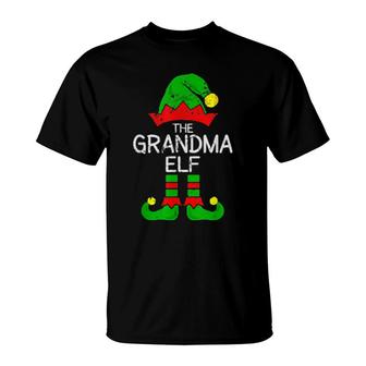 Grandma Elf Cute Christmas Pajama Xmas Santa's Elf T-Shirt | Mazezy