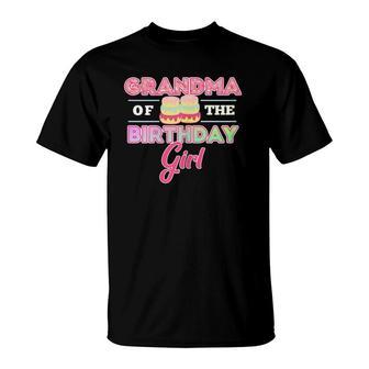 Grandma Of Birthday Girl Donut Lover Theme Grandmother Party T-Shirt | Mazezy
