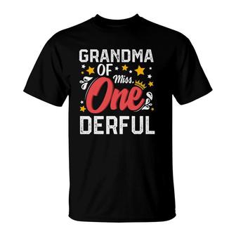 Grandma Of Miss Onederful First 1St Birthday Little Girl T-Shirt | Mazezy