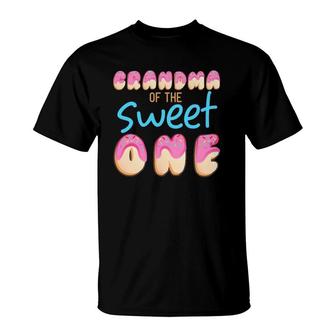 Grandma Of Sweet One First B Day Party Matching Family Donut T-Shirt | Mazezy