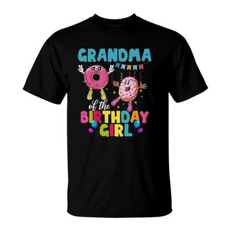 Grandma Of The Birthday Girl Pink Donut Theme Party T-Shirt | Mazezy