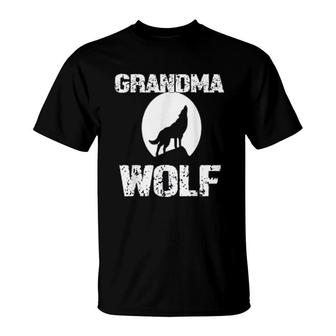 Grandma Wolf Matching Family Tribe Wolves Moon Mimi T-Shirt - Thegiftio UK