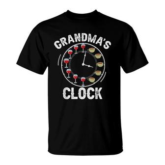Grandma's Clock Wine Drinker Coffee Grandmother T-Shirt | Mazezy UK