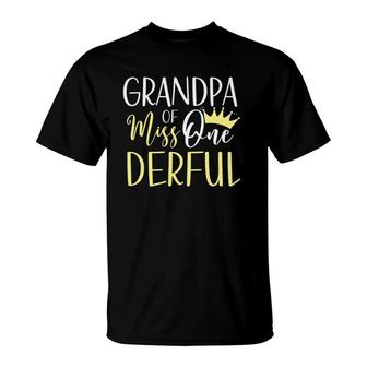 Grandpa Of Miss Onederful 1St Birthday First One-Derful Girl T-Shirt | Mazezy