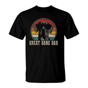Great Dane Dad Funny Dog Sunglasses Vintage Great Dane T-Shirt | Mazezy