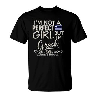 Greece Flag Girl Greek Pride Souvenir Funny Women T-Shirt | Mazezy