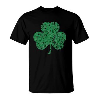 Green Three Leaf Clover St Patricks Day T-Shirt | Mazezy