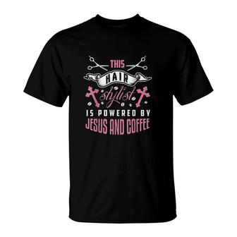 Hair Stylist Religious Jesus Stylist Hairdresser Gift T-Shirt - Thegiftio