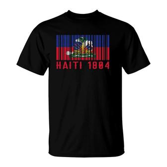 Haiti Haitian 1804 Barcode Flag Love Vintage Ayiti Proud T-Shirt | Mazezy DE