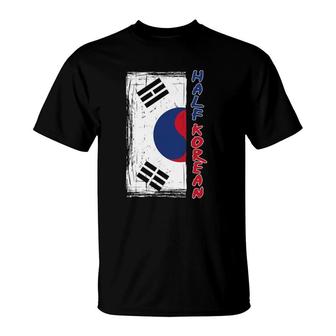 Half Korean American Graphic - Funny South Korean Flag T-Shirt | Mazezy