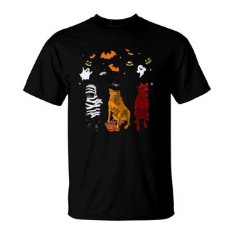 Halloween Cane Corso Dogs Lovers Mummy Witch Demon Costumes T-Shirt