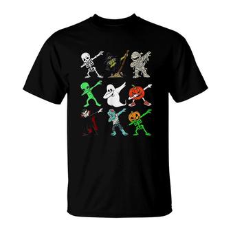 Halloween Dabbing Skeleton And Monsters Boys Girl Kids T-Shirt - Thegiftio UK
