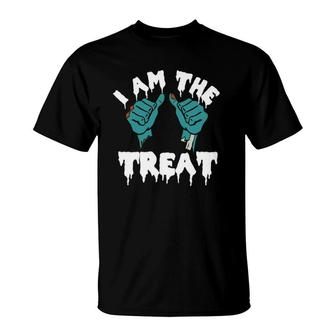 Halloween I Am The Treat Zombie Hands Graphic T-Shirt | Mazezy UK