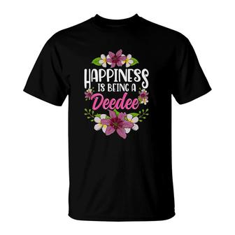 Happiness Is Being A Deedee Mothers Day Floral Gift T-Shirt | Mazezy
