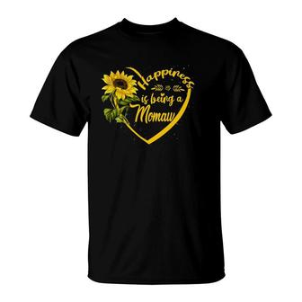 Happiness Is Being A Momaw Sunflower Gift T-Shirt | Mazezy
