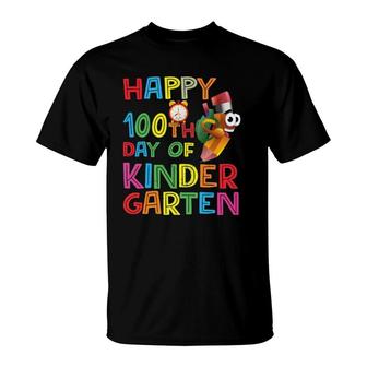 Happy 100 Days Kindergarten School Teacher Student 100Th Day T-Shirt | Mazezy