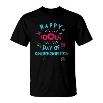 Happy 100th Day Of Kindergarten Gift For Students And Teachers T-Shirt | Mazezy