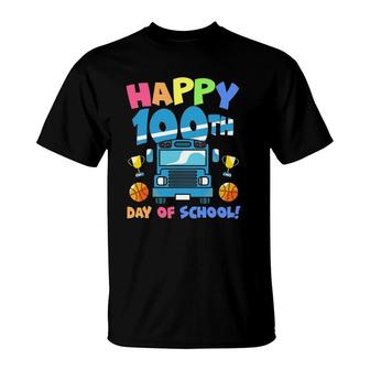 Happy 100Th Day Of School Truck Boys Kids 100 Days Of School T-Shirt | Mazezy