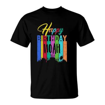 Happy Birthday Noah Personalized Name Gift Custom B-Day T-Shirt | Mazezy