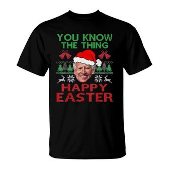 Happy Christmas Biden Happy Easter Christmas Ugly Tee T-Shirt | Mazezy