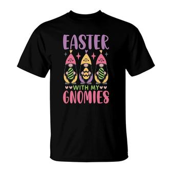 Happy Easter With My Three Gnomies Happy Easter Day 2022 T-Shirt - Seseable