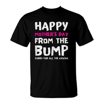 Happy Mother's Day From The Bump First Baby Pregnant Wife T-Shirt | Mazezy