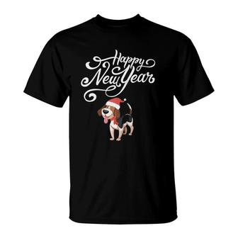 Happy New Year New Years Eve 2023 Dog Raglan Baseball Tee T-Shirt | Mazezy