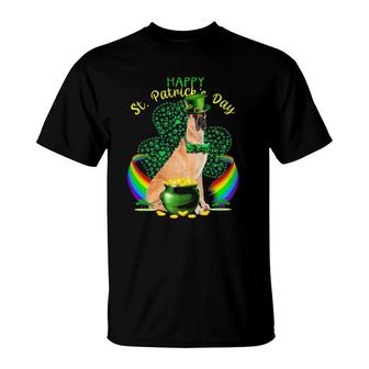 Happy St Patricks Day Great Dane Leprechaun Hat Shamrocks Premium T-Shirt | Mazezy