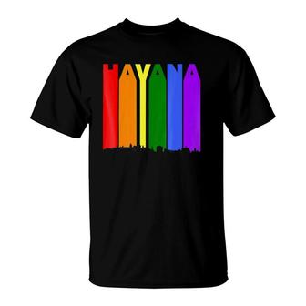 Havana Cuba Skyline Rainbow Lgbt Gay Pride T-Shirt | Mazezy