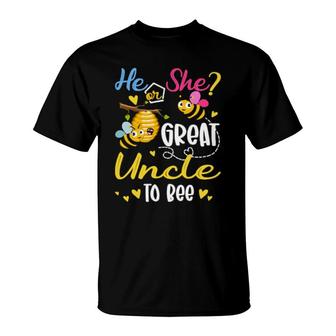 He Or She What Will It Bee Gender Reveal For Great Uncle T-Shirt | Mazezy