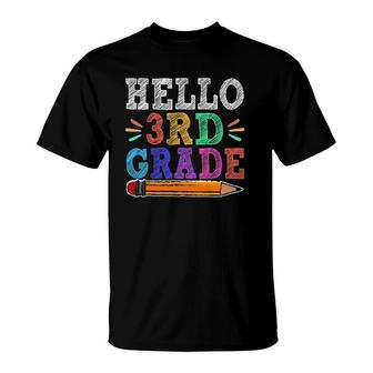 Hello 3Rd Third Grade Teacher Funny Back To School Gift T-Shirt | Mazezy
