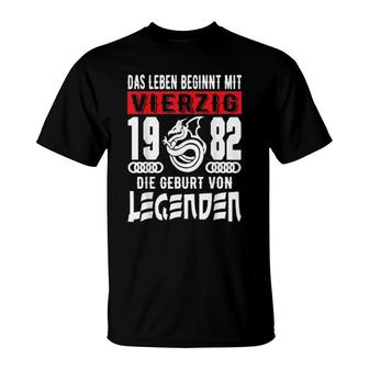 Herren 40 Geburtstag Mann Geschenk Papa Opa Legende 1982 40 Jahre T-Shirt | Mazezy