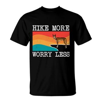 Hike More Worry Less Ibizan Hound Hiking T-Shirt | Mazezy