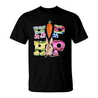 Hip Hop Easter Bunny Watercolors Happy Easter Day 2022 T-Shirt - Seseable