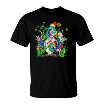 Hippie Gnomes Tie Dye Hippie Clover Stpatricks Day Shamrock T-Shirt | Mazezy