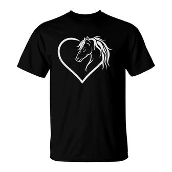 Horse Head With A Heart - Riding Horse T-Shirt | Mazezy CA