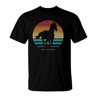 Horse Retro Wild And Free Western Cowboy Horse T-Shirt | Mazezy