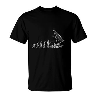 Human Evolution Of Sailing T-shirt - Thegiftio
