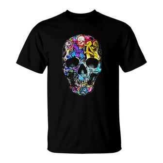 Human Graffiti Art Skull Retro Vintage T-Shirt - Thegiftio UK