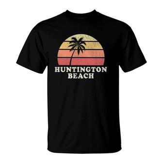 Huntington Beach Ca Vintage 70S Retro Throwback Design T-Shirt | Mazezy