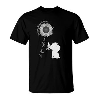 Huntington's Disease Awareness Brain Disease Related Sunflow T-Shirt | Mazezy