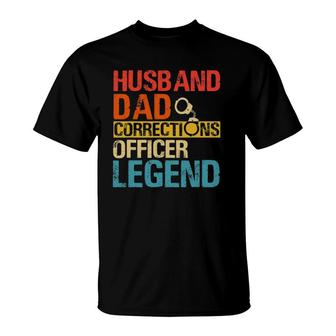 Husband Dad Corrections Officer Legend Father's Day T-Shirt | Mazezy