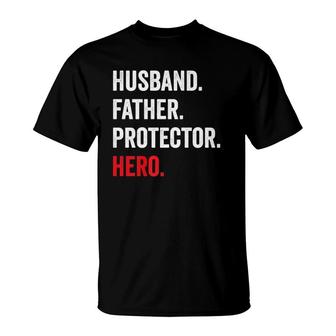 Husband Father Protector Hero T-Shirt | Mazezy