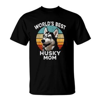 Huskie Mother's Day World's Best Husky Mom Dog T-Shirt | Mazezy