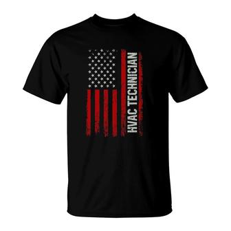 Hvac Technician American Flag Hvac T-Shirt | Mazezy