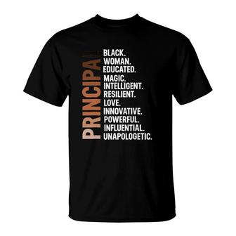 I Am A Black Principal Afro Woman Black History Month T-Shirt | Mazezy